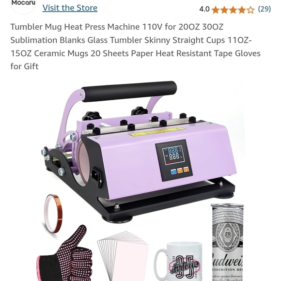 Purple Tumbler Mug Heat Press Machine BRAND NEW UNOPENED BOX